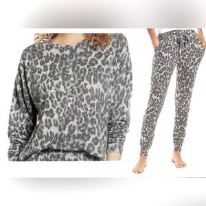 BP Leopard Comfy Top + Joggers Set - Size 1X